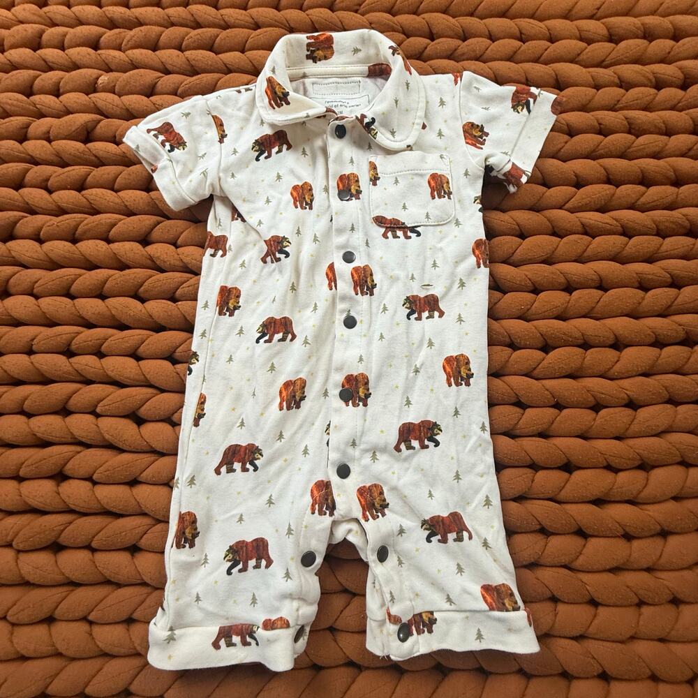 L'oved baby Eric Carle Brown Bear Romper One Piece Outfit Baby Boy 9-12 Months